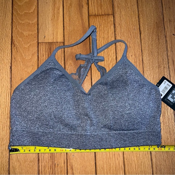 New With Tag Laura Ashley Gray Racerback Bra Size Medium nylon spandex - Picture 7 of 10